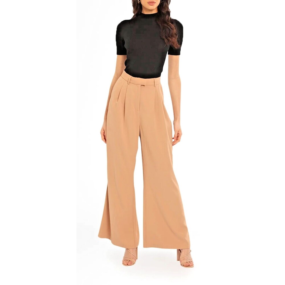 FREE PEOPLE Misha Sz. 2 Wide Legs Lagenlook MABEL Blonde Pants